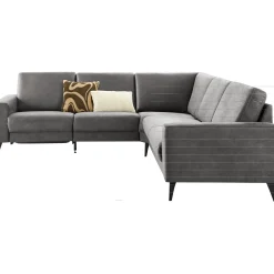 Profijt Meubel Hoekbank rechts Nyborg microleder grijs basic comfort