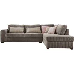 Profijt Meubel Hoekbank rechts Pomasi grijs met diepe zit premium comfort