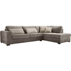 Profijt Meubel Hoekbank rechts Pomasi grijs met diepe zit premium comfort