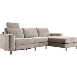 Profijt Meubel Hoekbank rechts Totham bruin relaxfunctie basic comfort