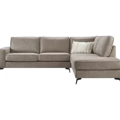 Profijt Meubel Hoekbank rechts Totham microleder taupe basic comfort