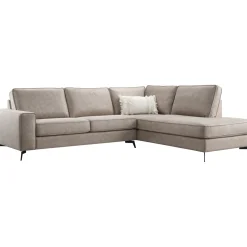 Profijt Meubel Hoekbank rechts Totham microleder taupe basic comfort