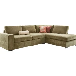 Profijt Meubel Hoekbank rechts Yukom groen met kussens premium comfort