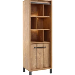 Profijt Meubel Opbergkast Alva 188x63x50 cm orange teak met verlichting