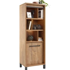 Profijt Meubel Opbergkast Alva 188x63x50 cm orange teak met verlichting