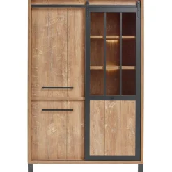 Profijt Meubel Opbergkast Alva 188x122x50 cm orange teak met verlichting