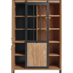 Profijt Meubel Opbergkast Alva 188x122x50 cm orange teak met verlichting
