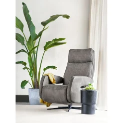 Profijt Meubel Relaxfauteuil Niland elektrisch medium microleder grijs
