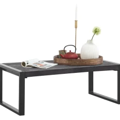 Profijt Meubel Salontafel Newhaven zwart mangohout 110x60 cm rechthoekig