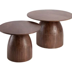 Profijt Meubel Salontafelset Aboni mangohout 70 en 55 cm rond