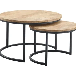 Profijt Meubel Salontafelset Belcoo mango 55 en 75 cm rond