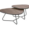 Profijt Meubel Salontafelset Budrio donkerbruin 71 en 86 cm organisch