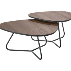 Profijt Meubel Salontafelset Budrio donkerbruin 71 en 86 cm organisch