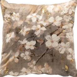 Profijt Meubel Sierkussen Westray 45x45 cm bruin met bloemen