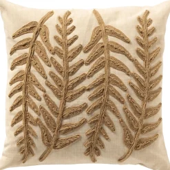 Profijt Meubel Sierkussen Westray 45x45 cm beige met bladerstructuur