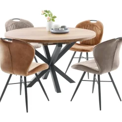 Profijt Meubel Uitschuifbare eettafel Caltana 130/170 cm rond lichtbruin