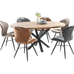 Profijt Meubel Uitschuifbare eettafel Caltana 130/170 cm rond lichtbruin