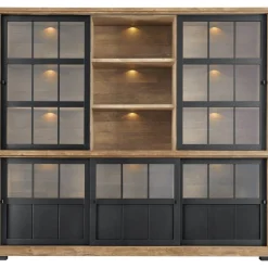 Profijt Meubel Vitrinekast Ladonia 210x233x50 cm 5 glazen schuifdeuren