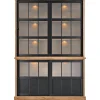 Profijt Meubel Vitrinekast Ladonia 210x143x50 cm 4 glazen schuifdeuren