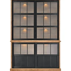 Profijt Meubel Vitrinekast Ladonia 210x143x50 cm 4 glazen schuifdeuren