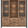 Profijt Meubel Vitrinekast Mantera 200x180x48 cm donkerbruin
