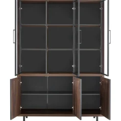 Profijt Meubel Vitrinekast Tenino 200x140x45 cm bruin